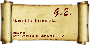 Gavrila Erneszta névjegykártya